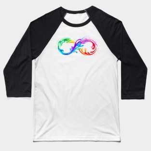 Infinity Symbol with Rainbow Paint Baseball T-Shirt